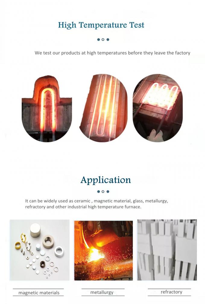 1800c U Type Mosi2 موليبدينوم ديزيليسيد عنصر تسخين للفرن الكهربائي 0